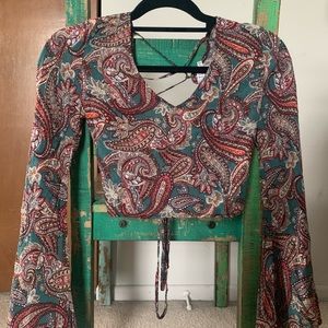 bell sleeved crop top